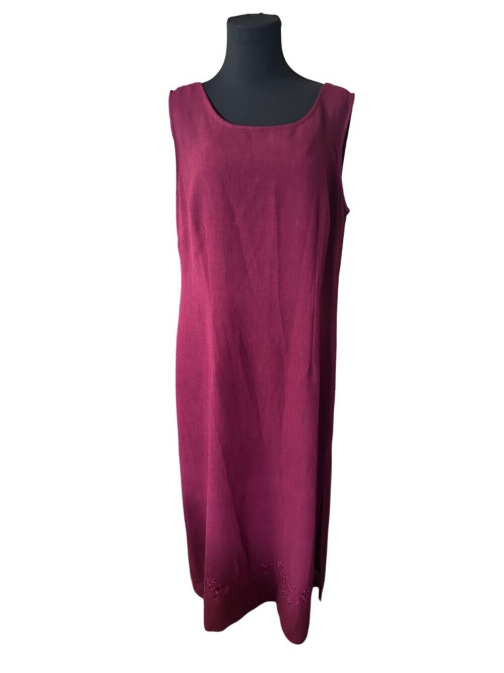 Sag Harbor burgundy floral embroidered maxi dress size 16